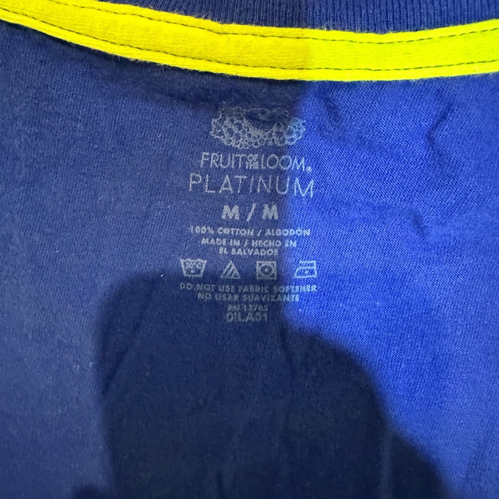 Fruit of the Loom Platinum Bright Blue Tank Top Lime Green Trim Men's Medium - Picture 13 of 13